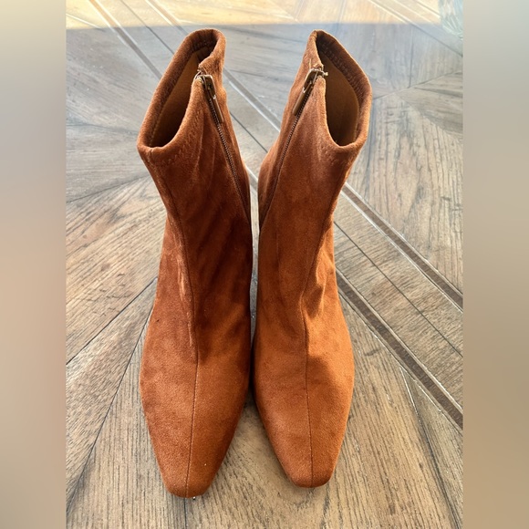 women’s suede stretch heeled booties size 10 - Picture 2 of 8